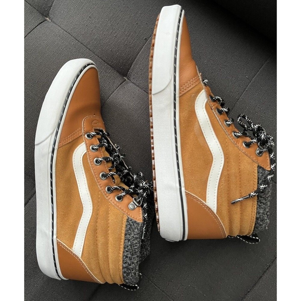 Vans Ward Hi MTE Glazed Ginger Brown Leather Hi Top Sneakers Men’s Sz 10